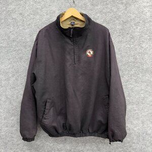 Putterboy Collection Pinehurst Men's Pullover Golf Sweater, 1/4 Zip, Brown, XL